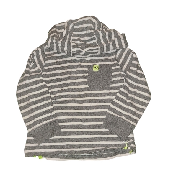 Carter’s size 3T long sleeve striped gray/white hooded long sleeve shirt - Picture 1 of 5
